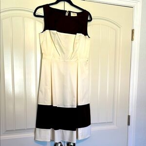 Kate Spade - Fit & Flare cotton dress - brown and cream. Size 8